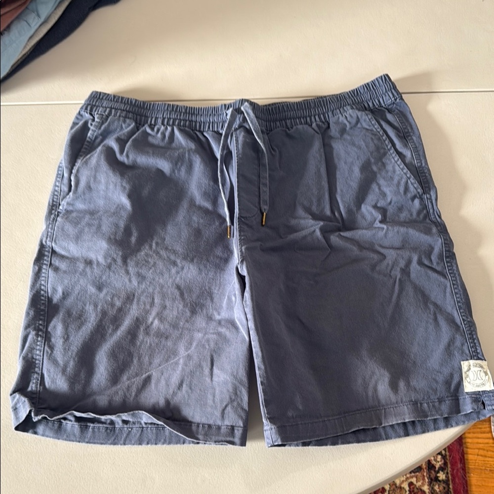 Blue Casual Drawstring Shorts